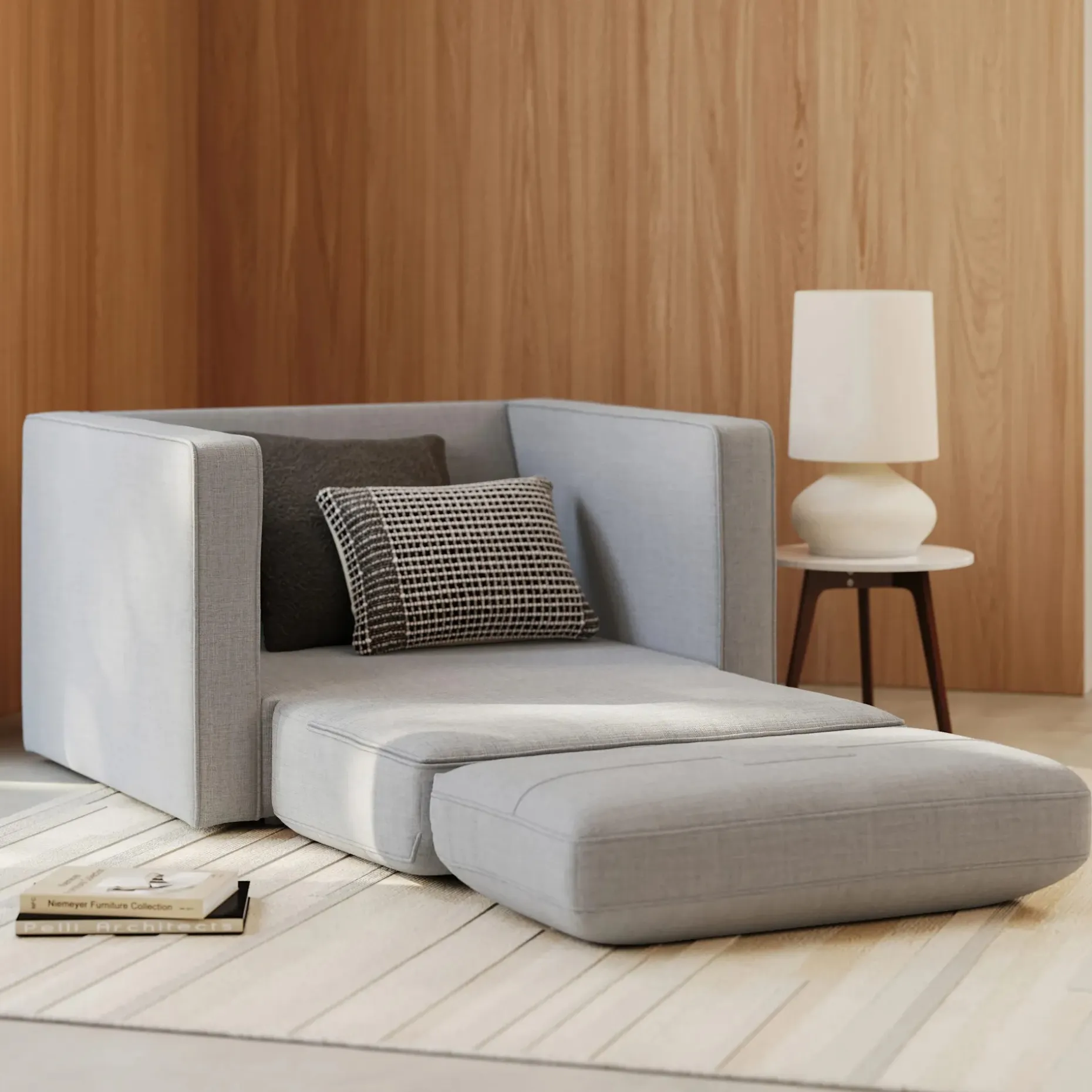 Sven 45.5" Tufted Sleeper Chair - Stone Gray