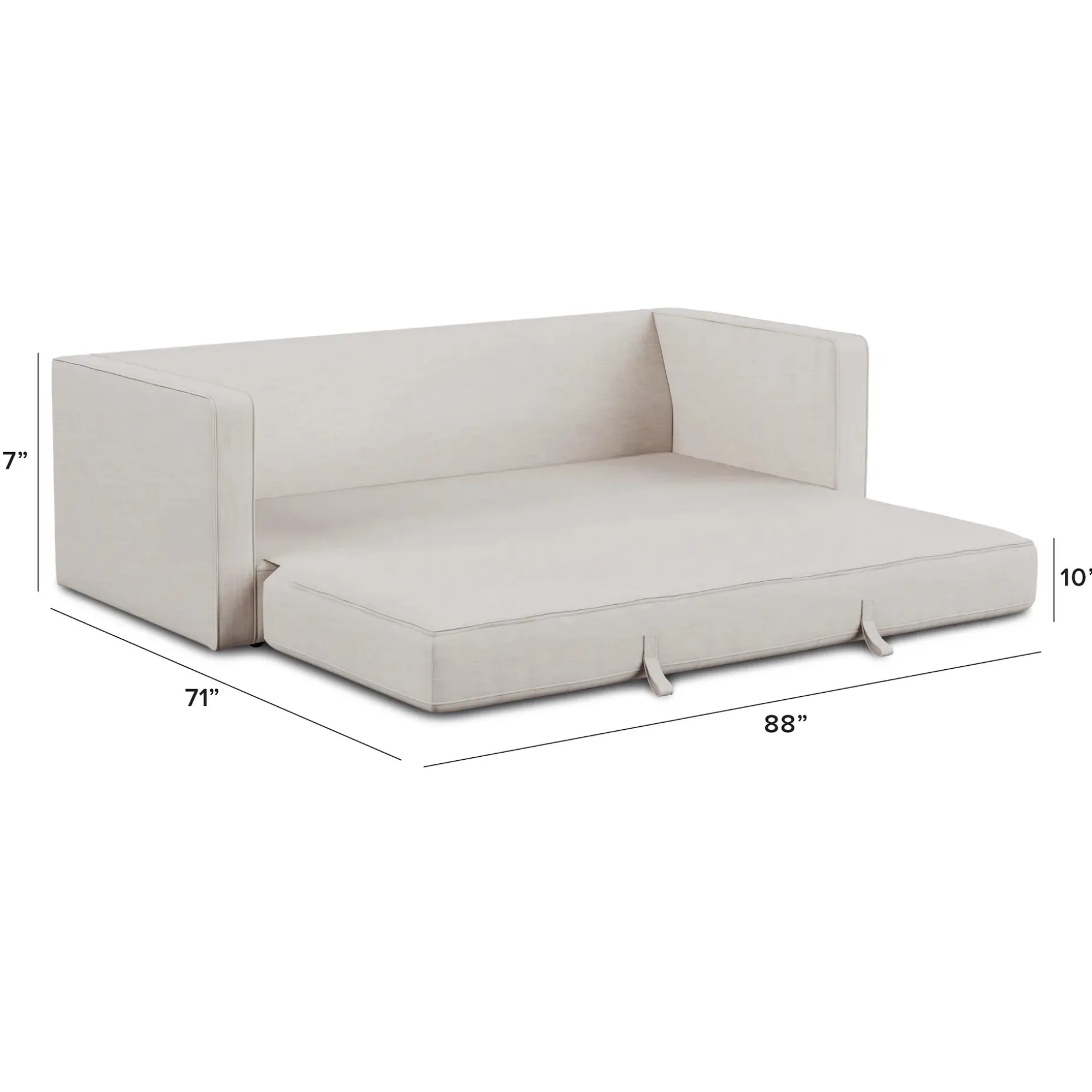 Sven 88" Tufted Sofa Bed - Biscuit Cream