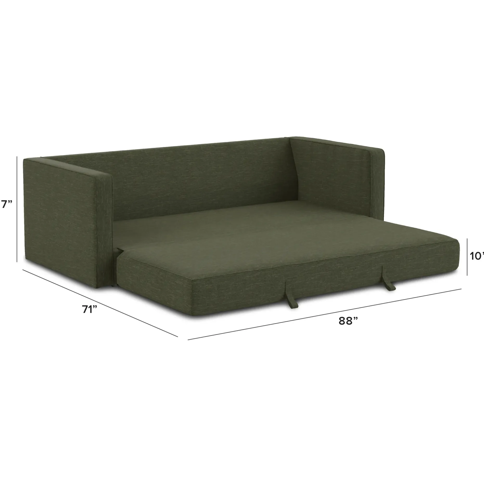 Sven 88" Tufted Sofa Bed - Fir Green