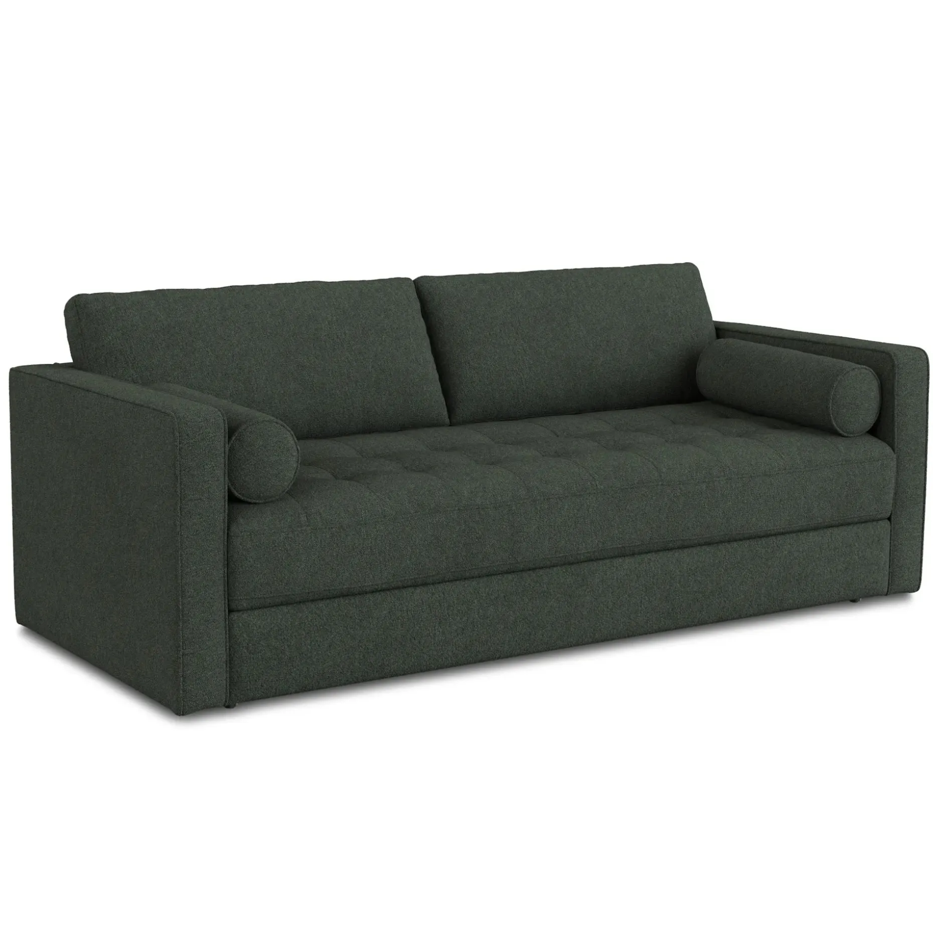 Sven 88" Tufted Sofa Bed - Green Wool Bouclé