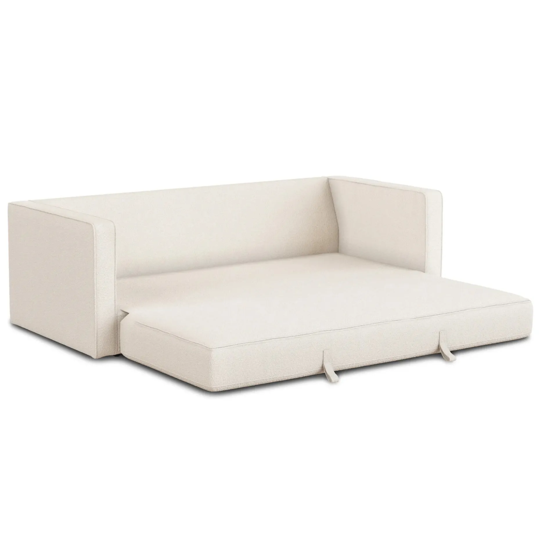Sven 88" Tufted Sofa Bed - Ivory Wool Bouclé