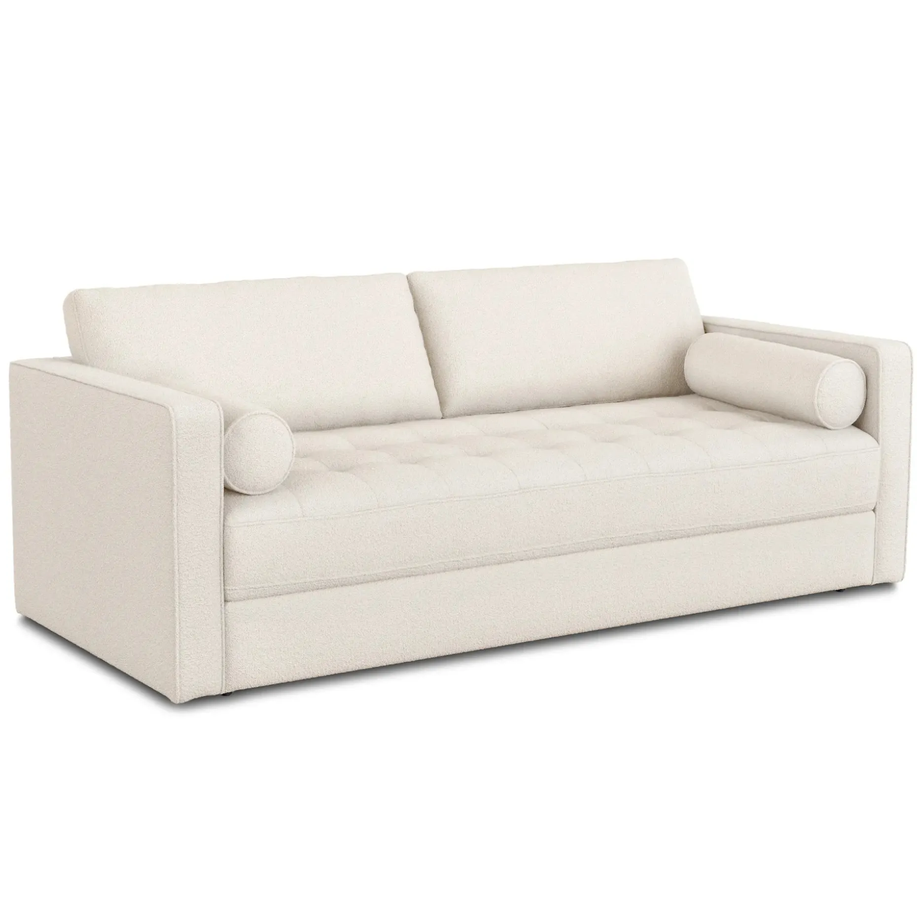 Sven 88" Tufted Sofa Bed - Ivory Wool Bouclé
