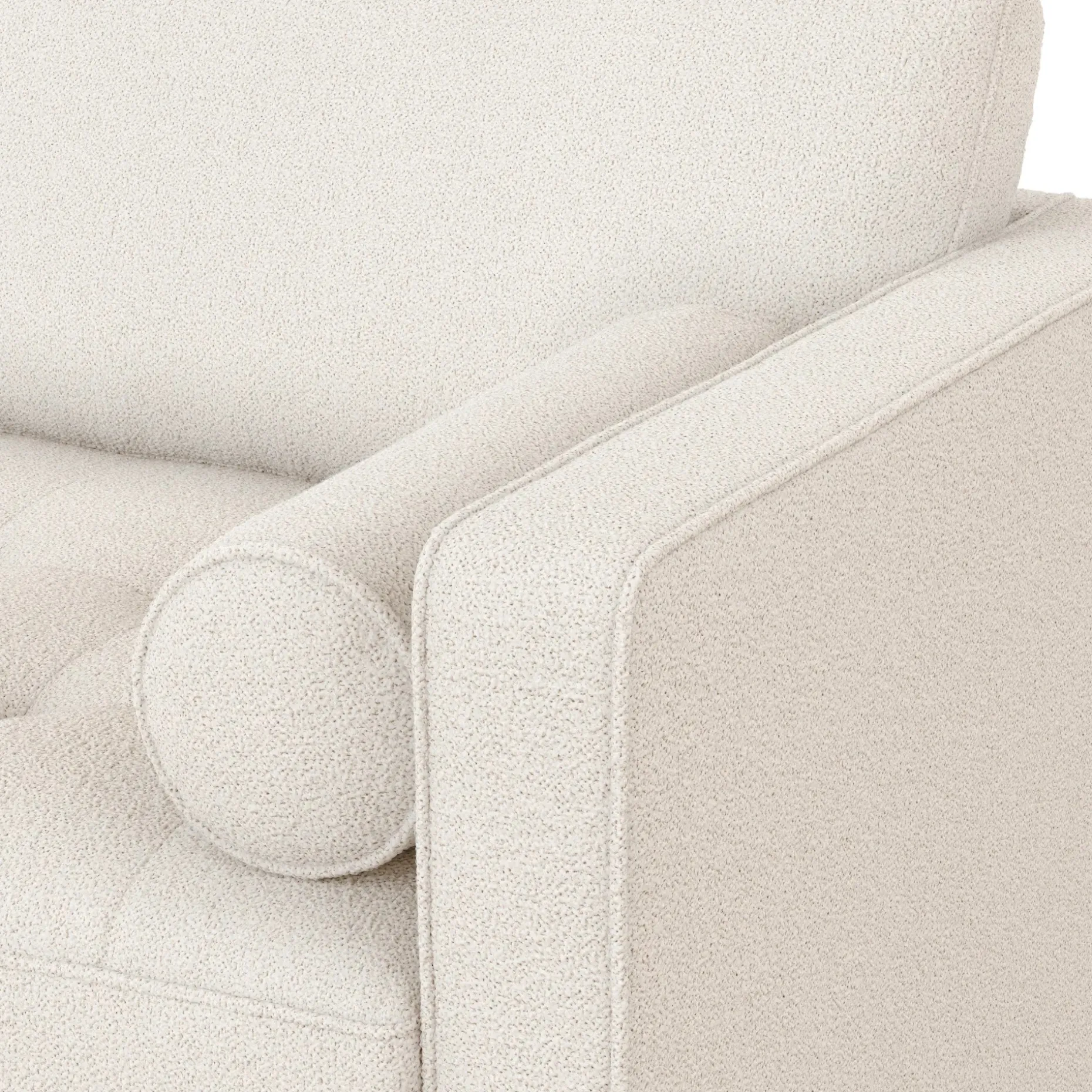 Sven 88" Tufted Sofa Bed - Ivory Wool Bouclé
