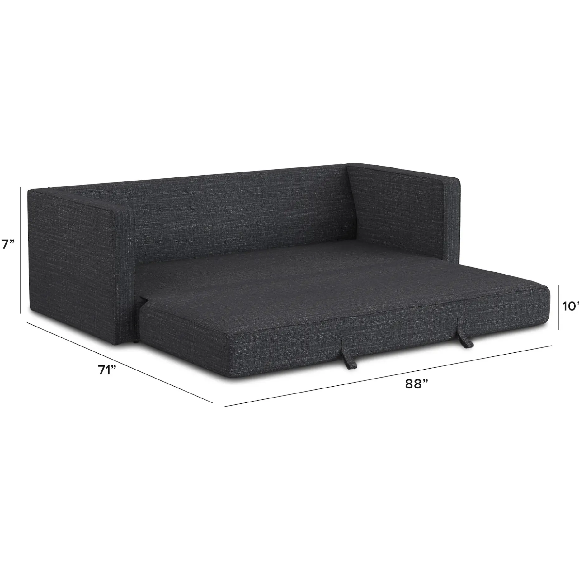 Sven 88" Tufted Sofa Bed - Napa Charcoal