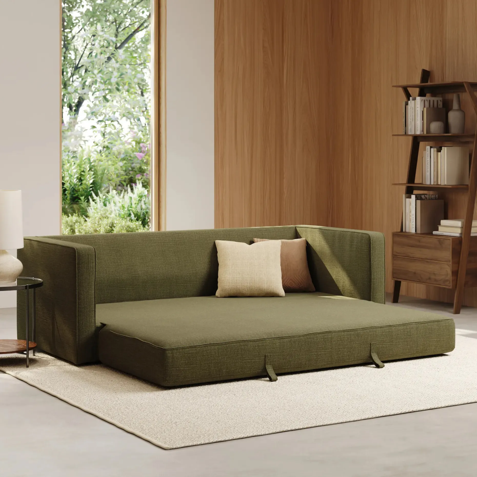 Sven 88" Tufted Sofa Bed - Napa Moss