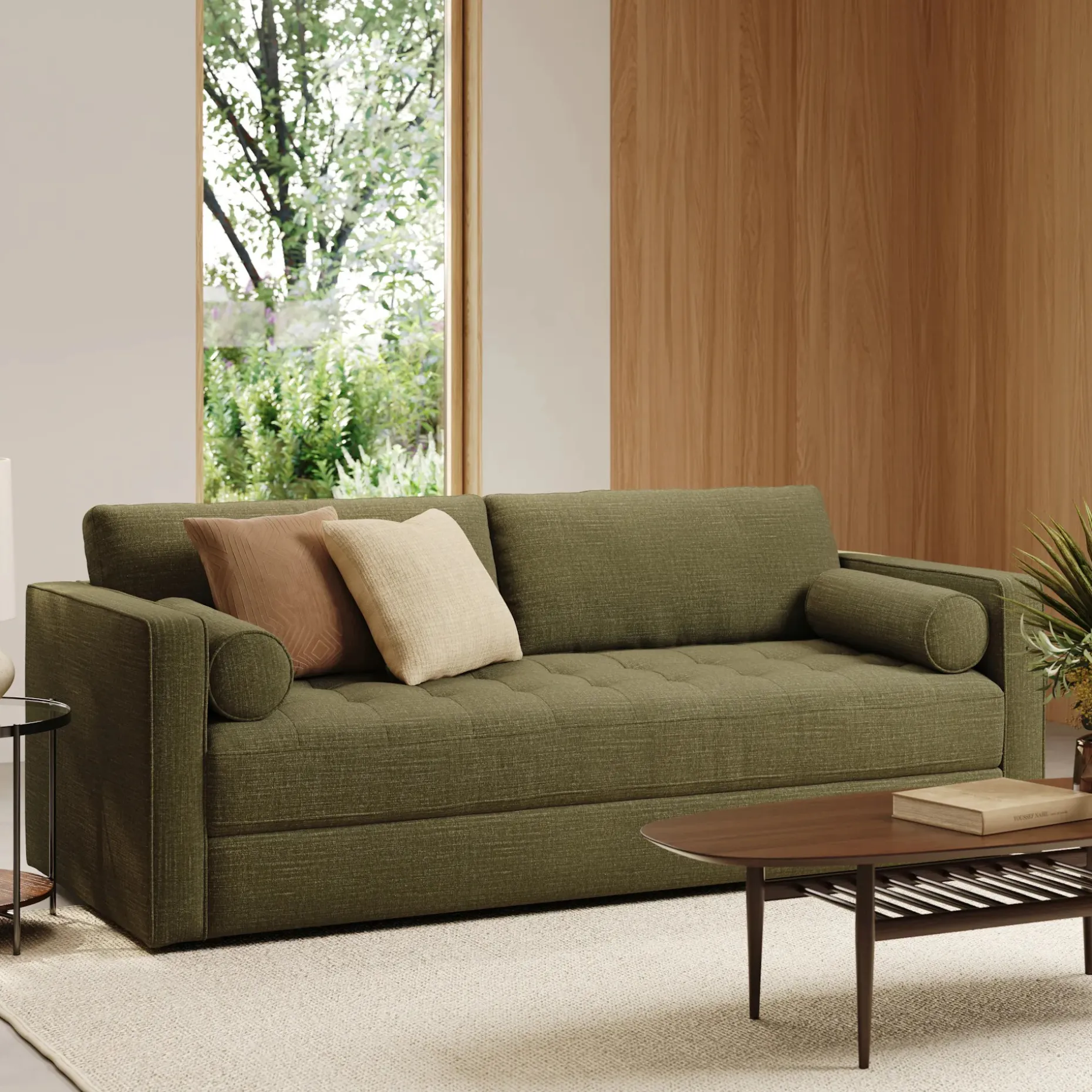 Sven 88" Tufted Sofa Bed - Napa Moss
