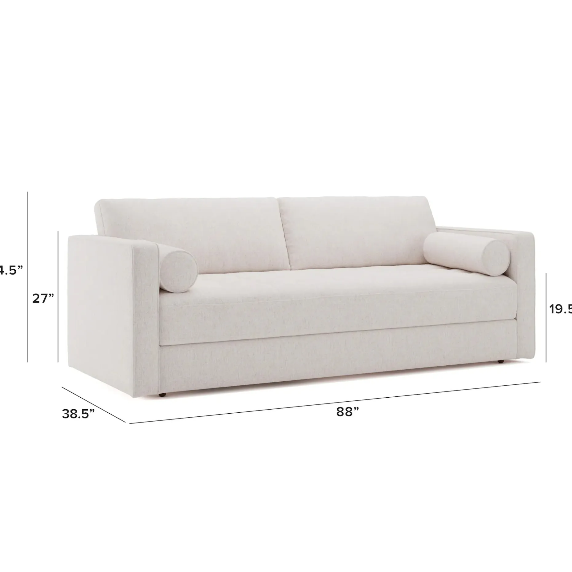Sven 88" Tufted Sofa Bed - Napa White