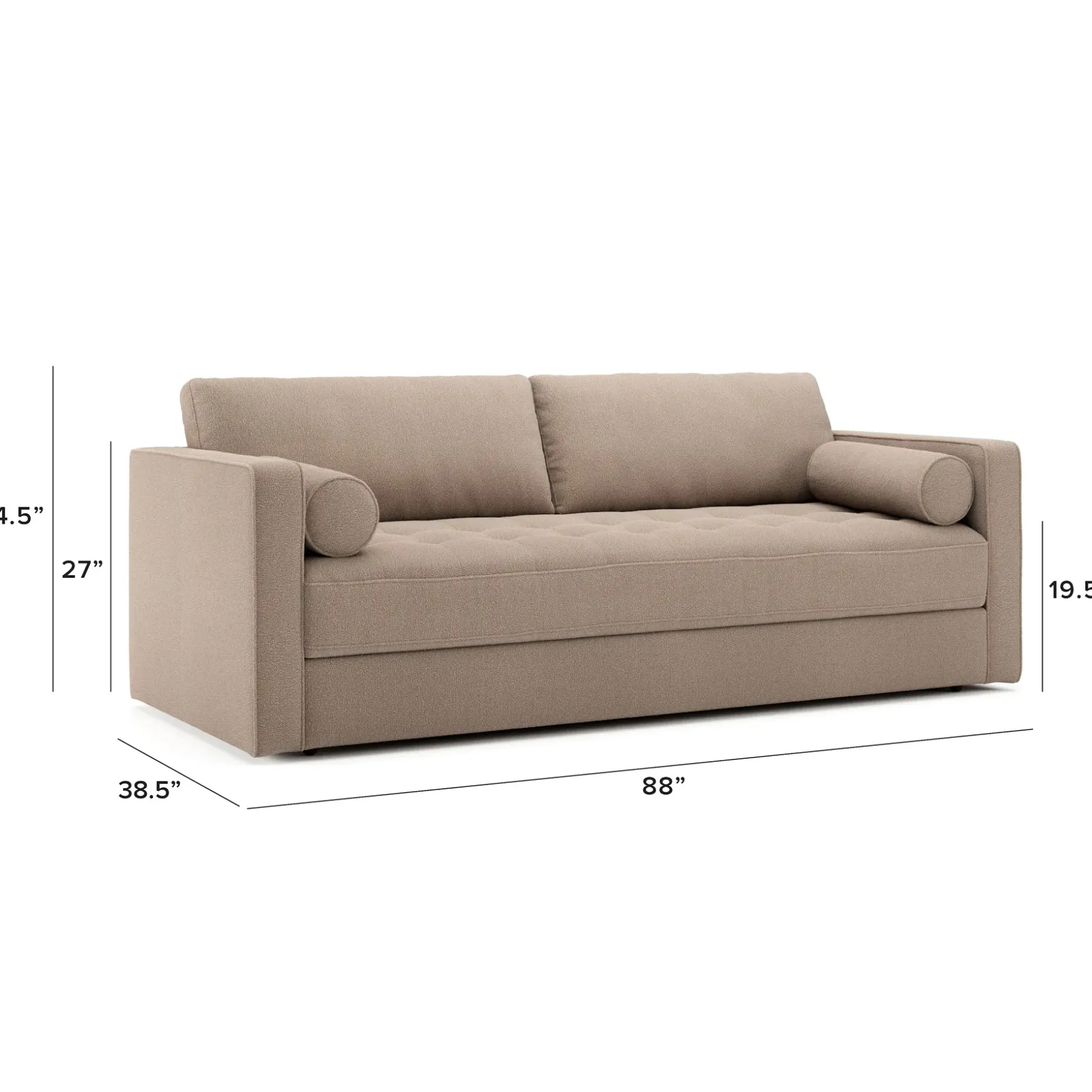 Sven 88" Tufted Sofa Bed - Sandstone Wool Bouclé