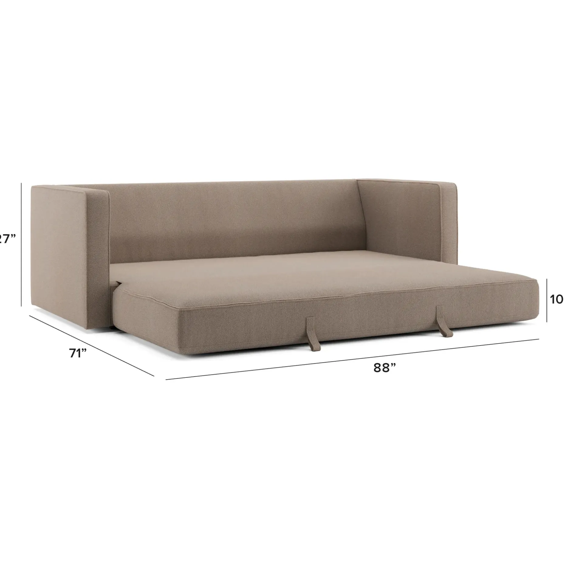 Sven 88" Tufted Sofa Bed - Sandstone Wool Bouclé