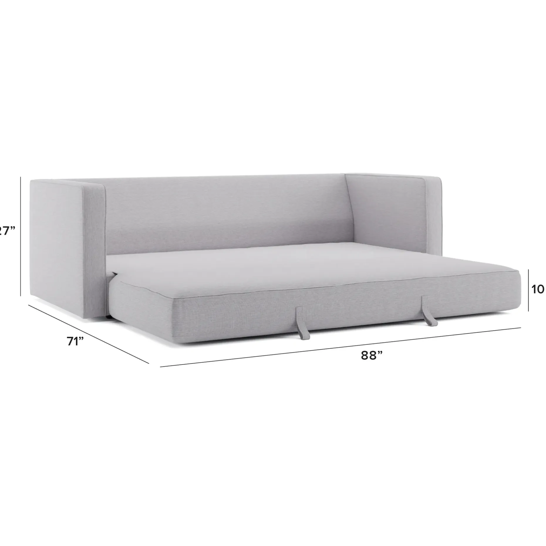 Sven 88" Tufted Sofa Bed - Silver Ivory