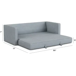 Sven 88" Tufted Sofa Bed - Silver Light Blue
