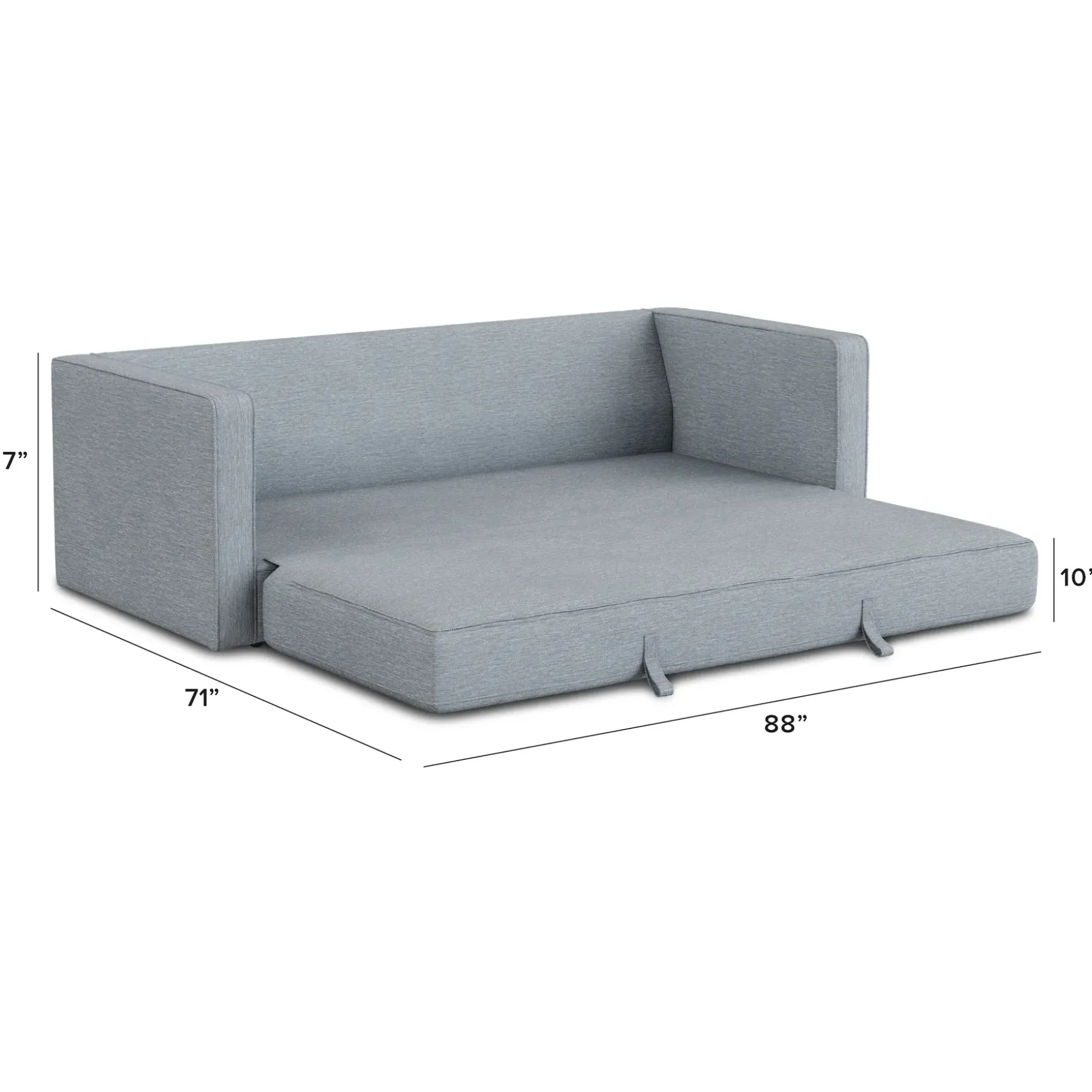 Sven 88" Tufted Sofa Bed - Silver Light Blue
