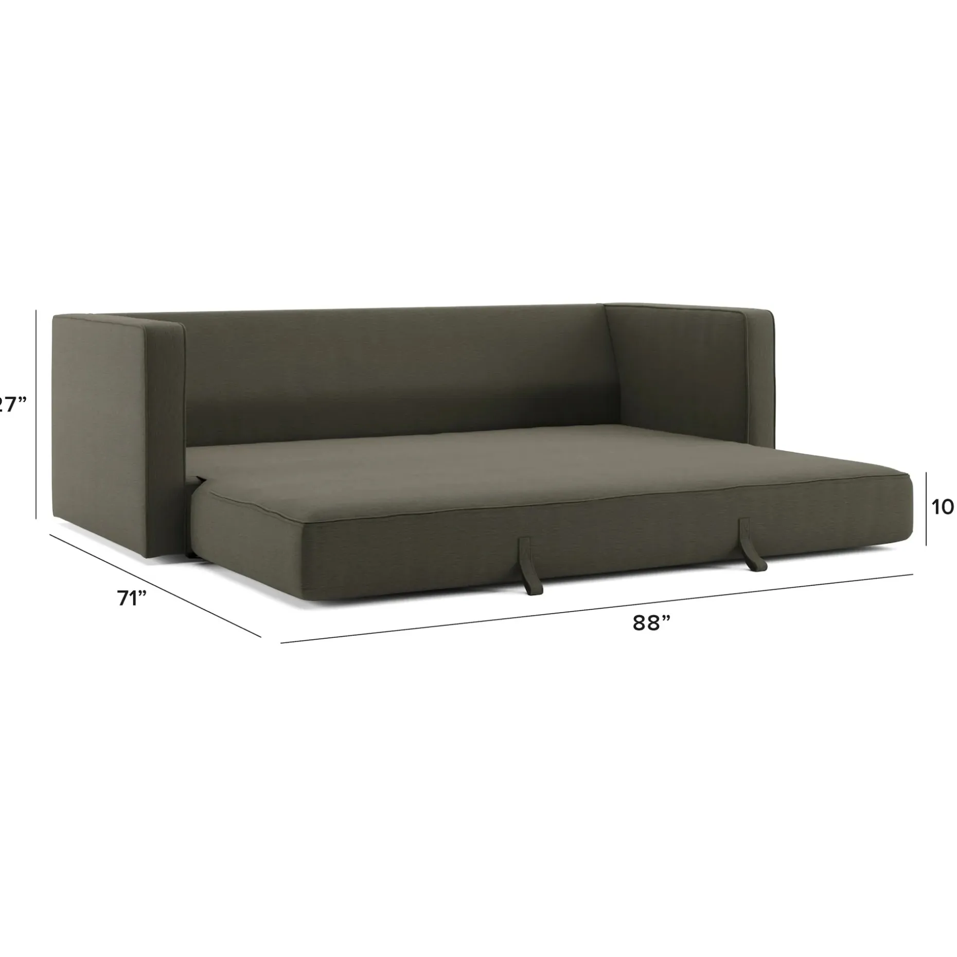 Sven 88" Tufted Sofa Bed - Silver Moss