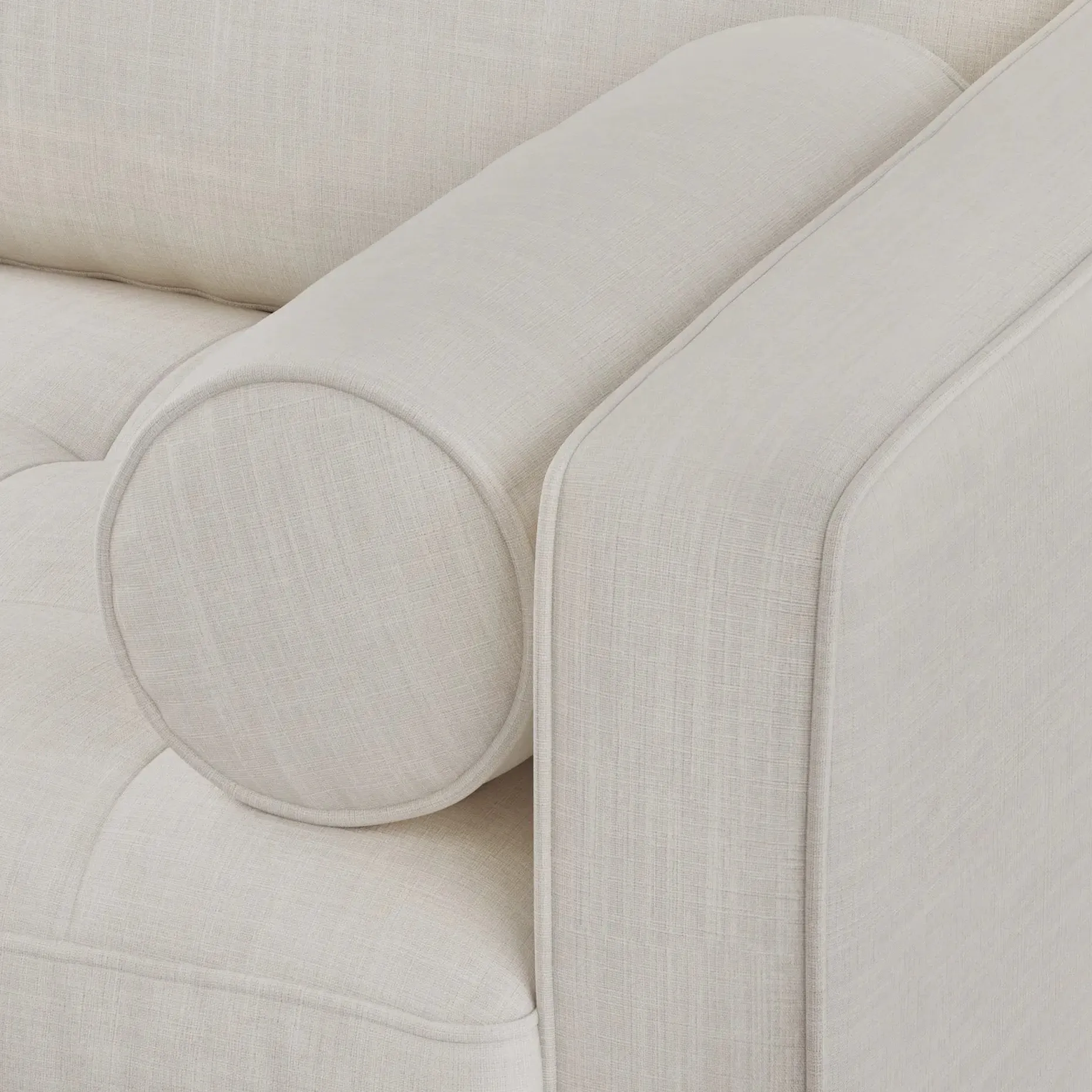 Sven 88" Tufted Sofa - Biscuit Cream