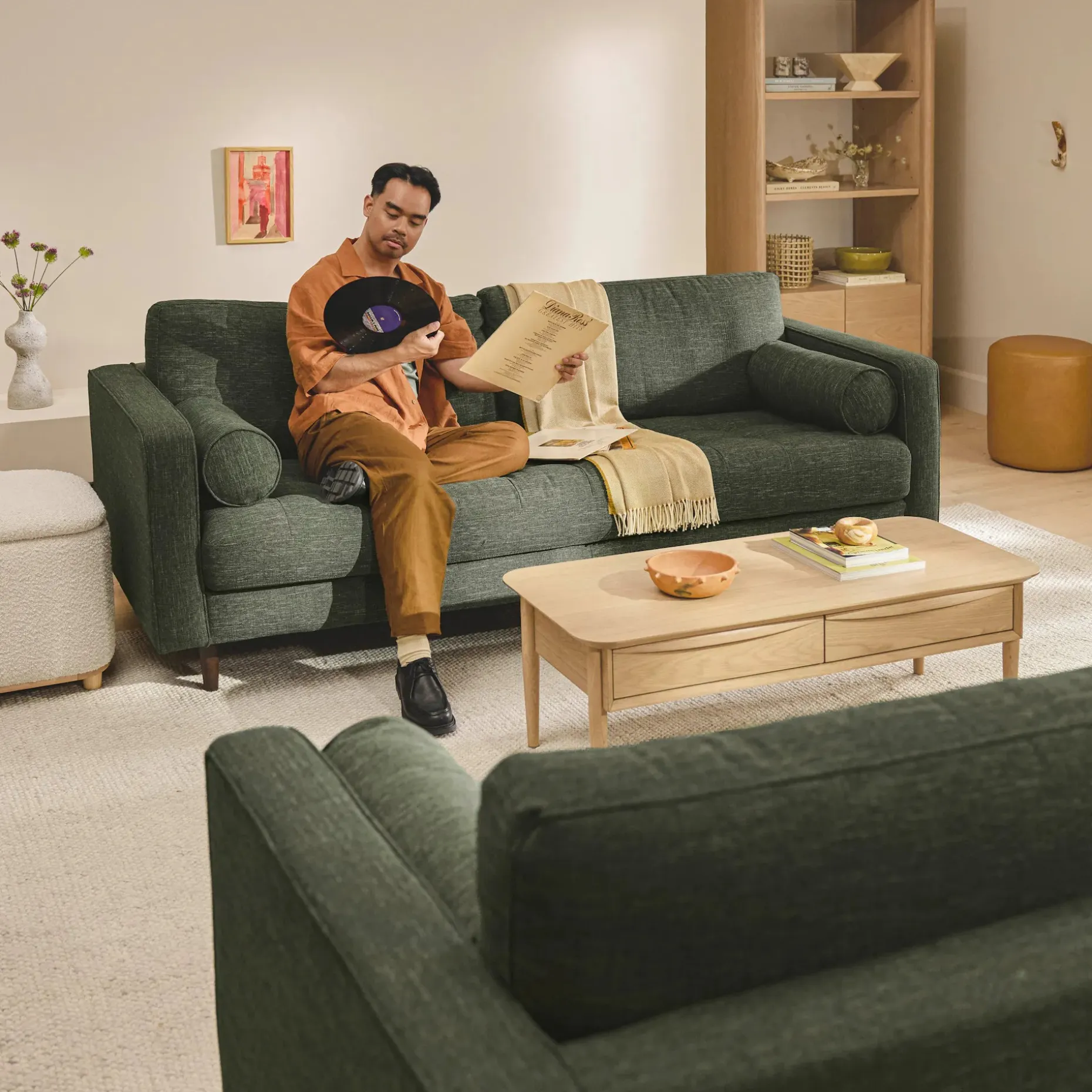 Sven 88" Tufted Sofa - Fir Green