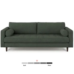 Sven 88" Tufted Sofa - Green Wool Bouclé