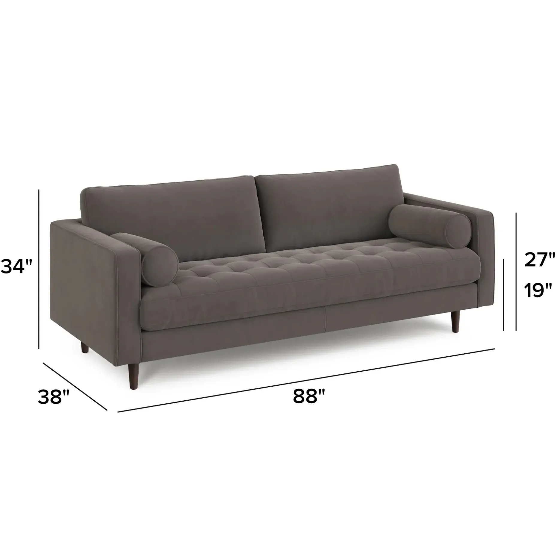 Sven 88" Tufted Sofa - Hale Warm Gray