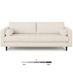 Sven 88" Tufted Sofa - Ivory Wool Bouclé
