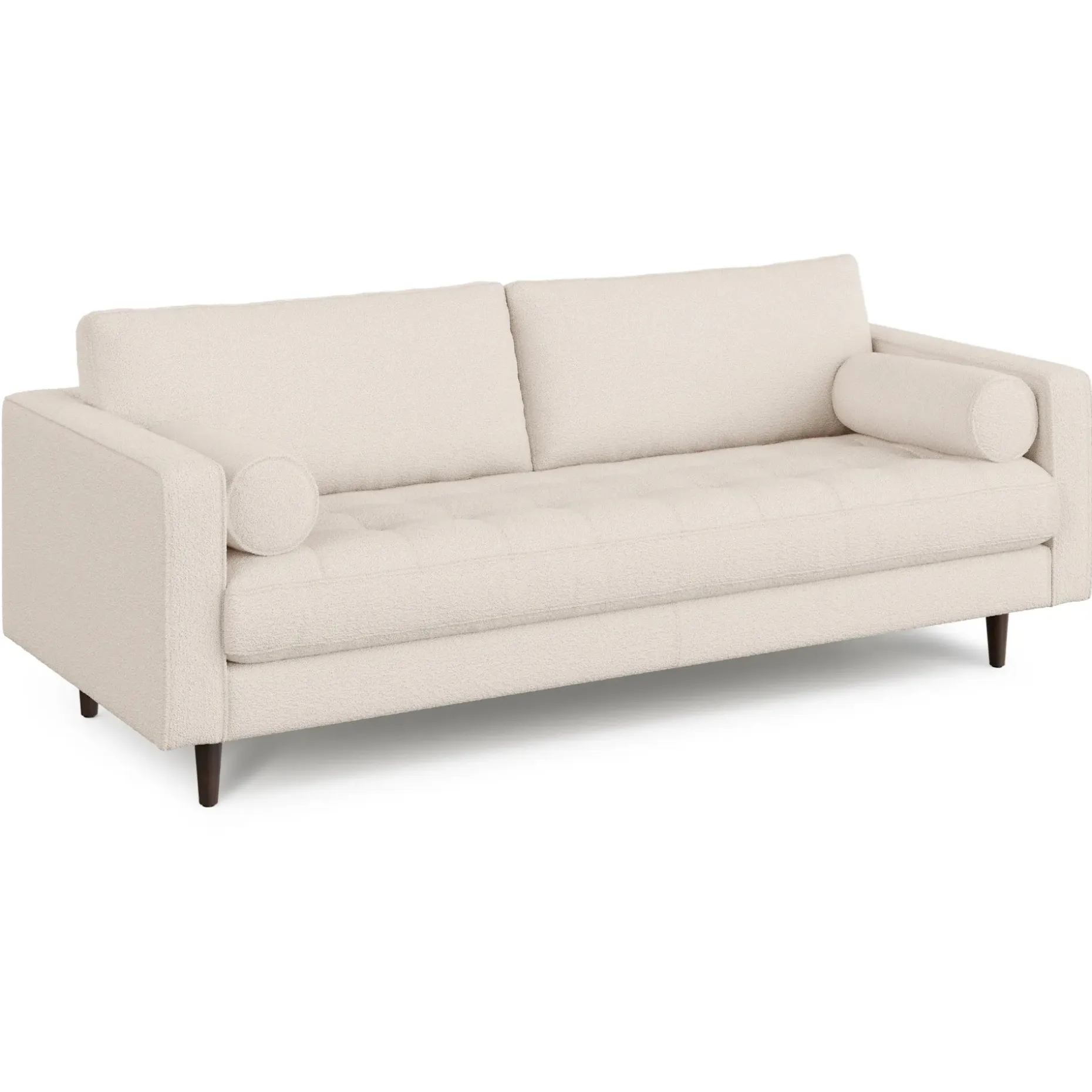 Sven 88" Tufted Sofa - Ivory Wool Bouclé