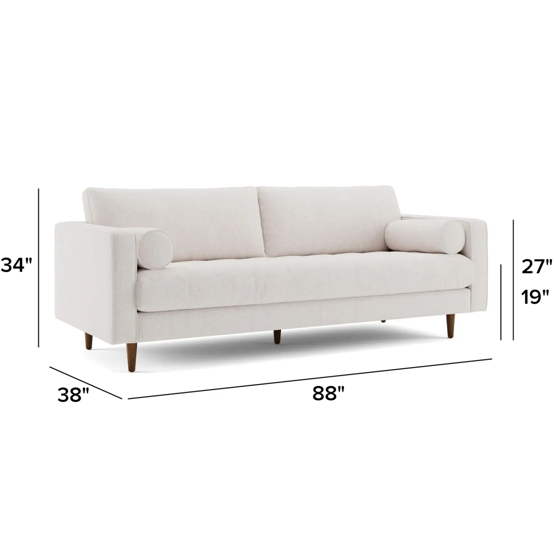 Sven 88" Tufted Sofa - Napa White