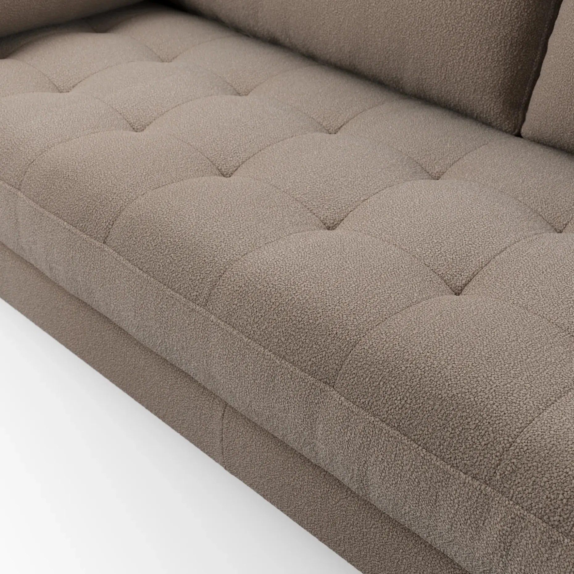 Sven 88" Tufted Sofa - Sandstone Wool Bouclé