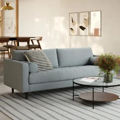 Sven 88" Tufted Sofa - Silver Light Blue