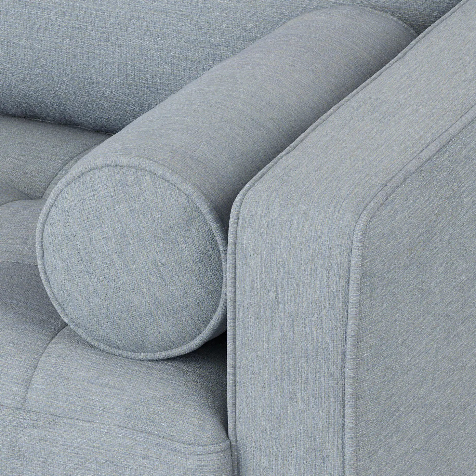 Sven 88" Tufted Sofa - Silver Light Blue