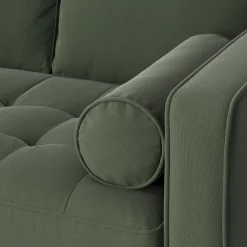 Sven 91" Tufted Velvet Corner Sectional - Plush Pacific Green