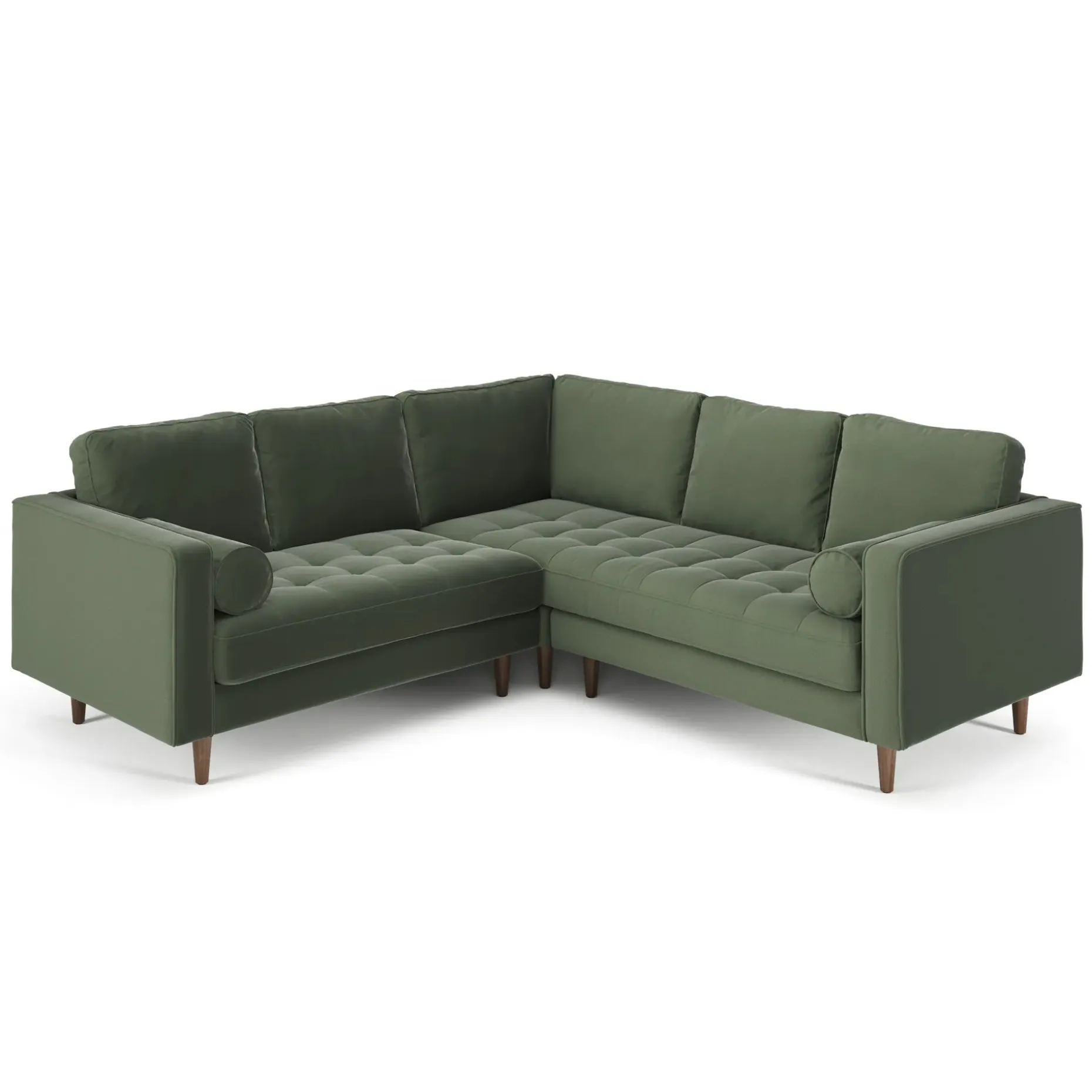 Sven 91" Tufted Velvet Corner Sectional - Plush Pacific Green