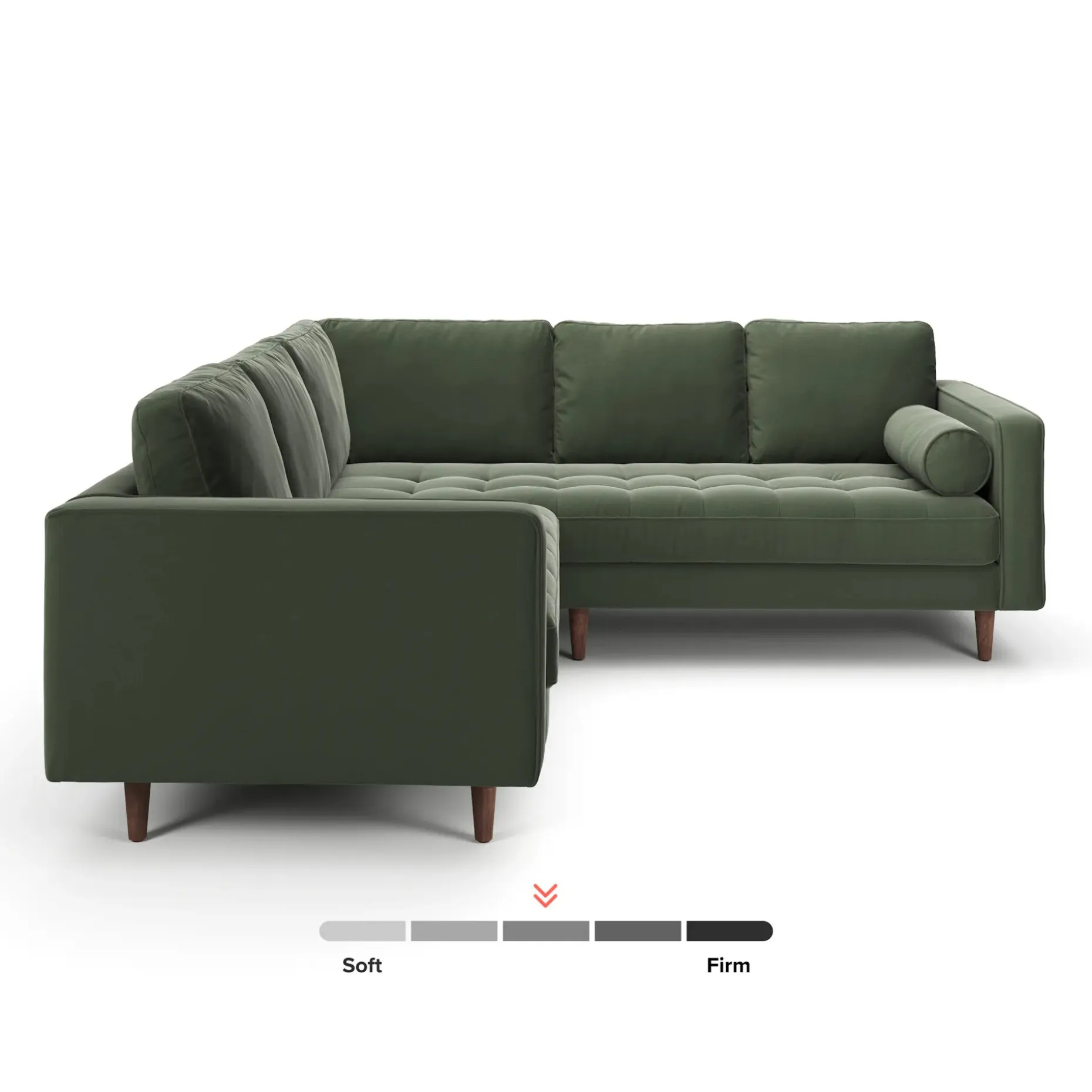 Sven 91" Tufted Velvet Corner Sectional - Plush Pacific Green