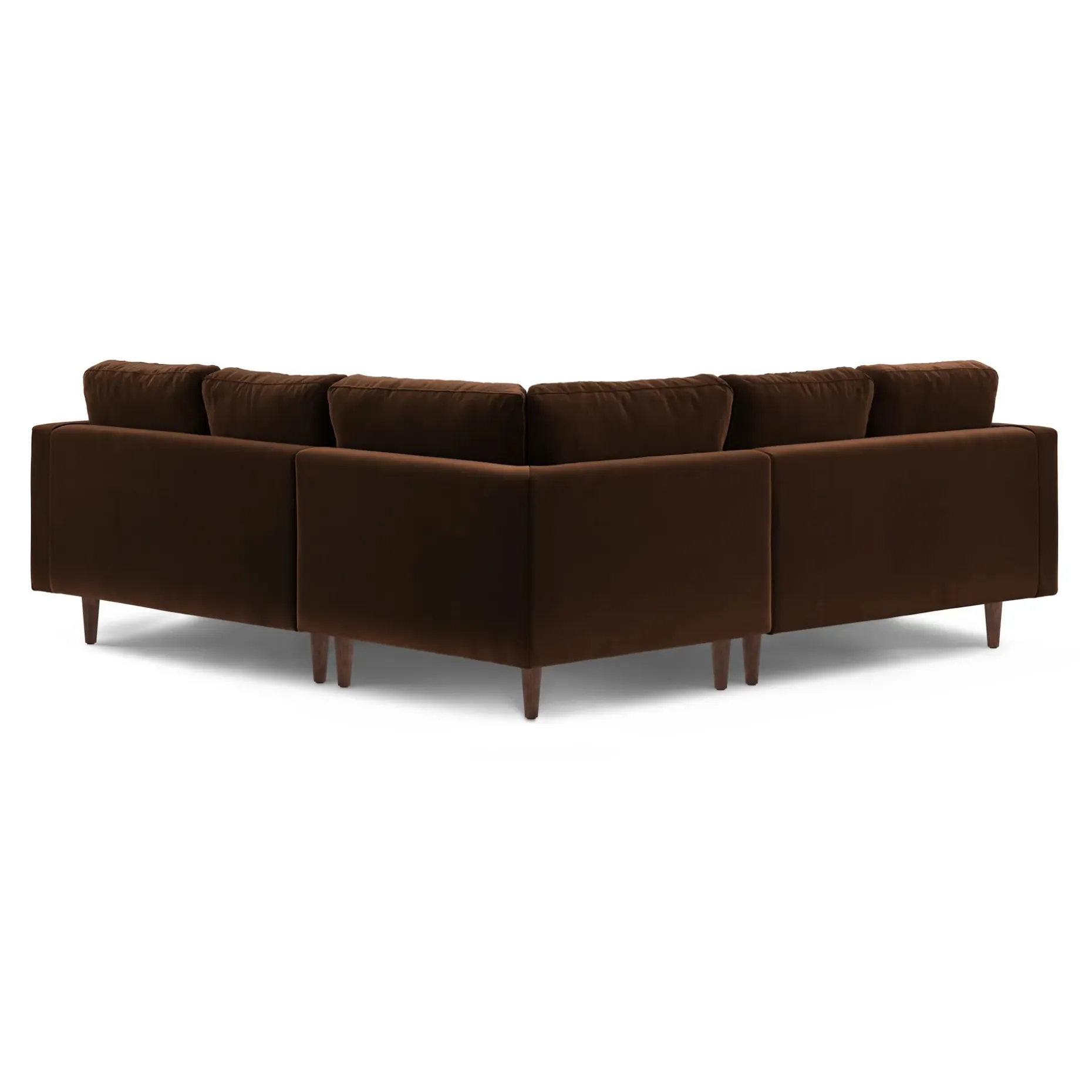 Sven 91" Tufted Velvet Corner Sectional - Plush Pacific Brown