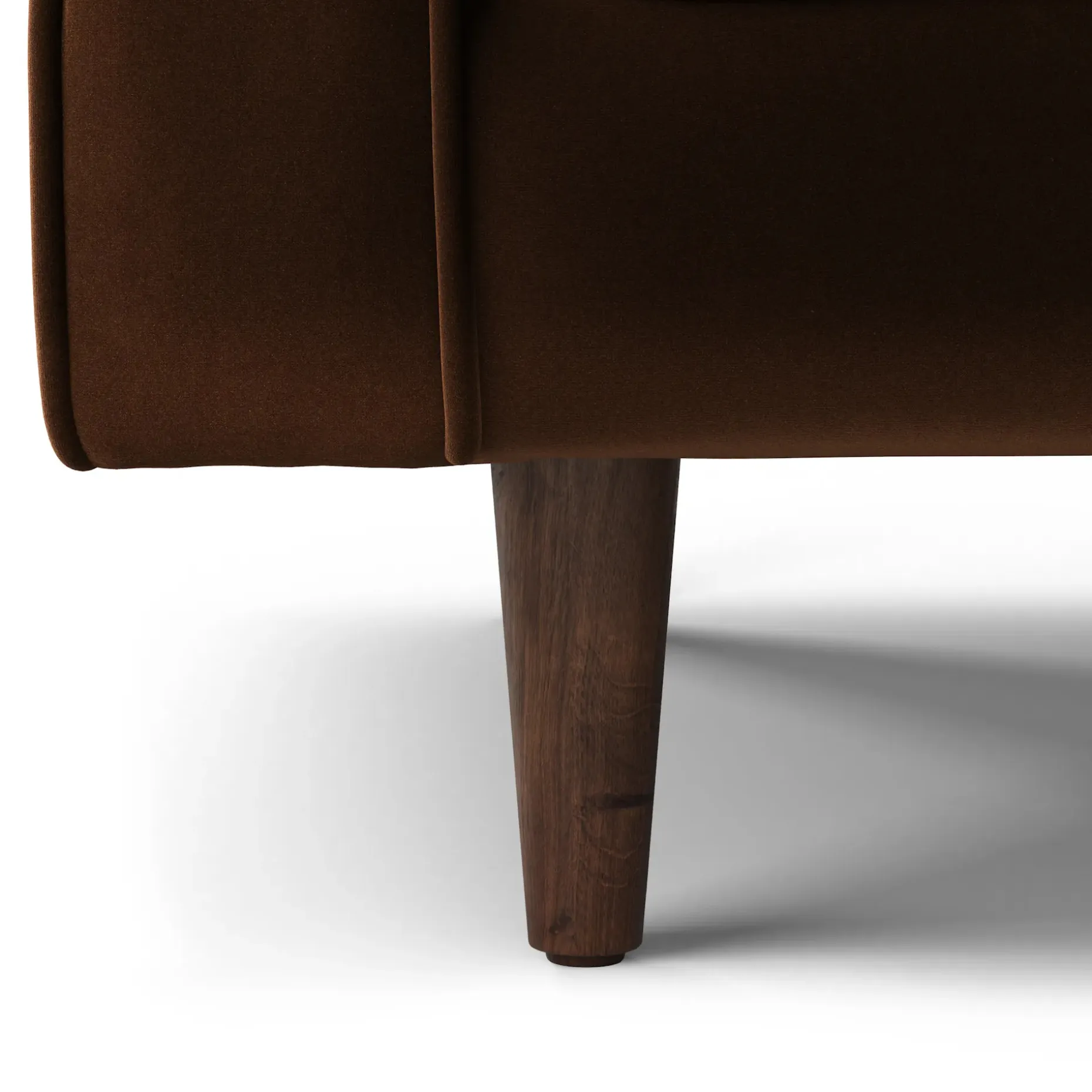 Sven 91" Tufted Velvet Corner Sectional - Plush Pacific Brown