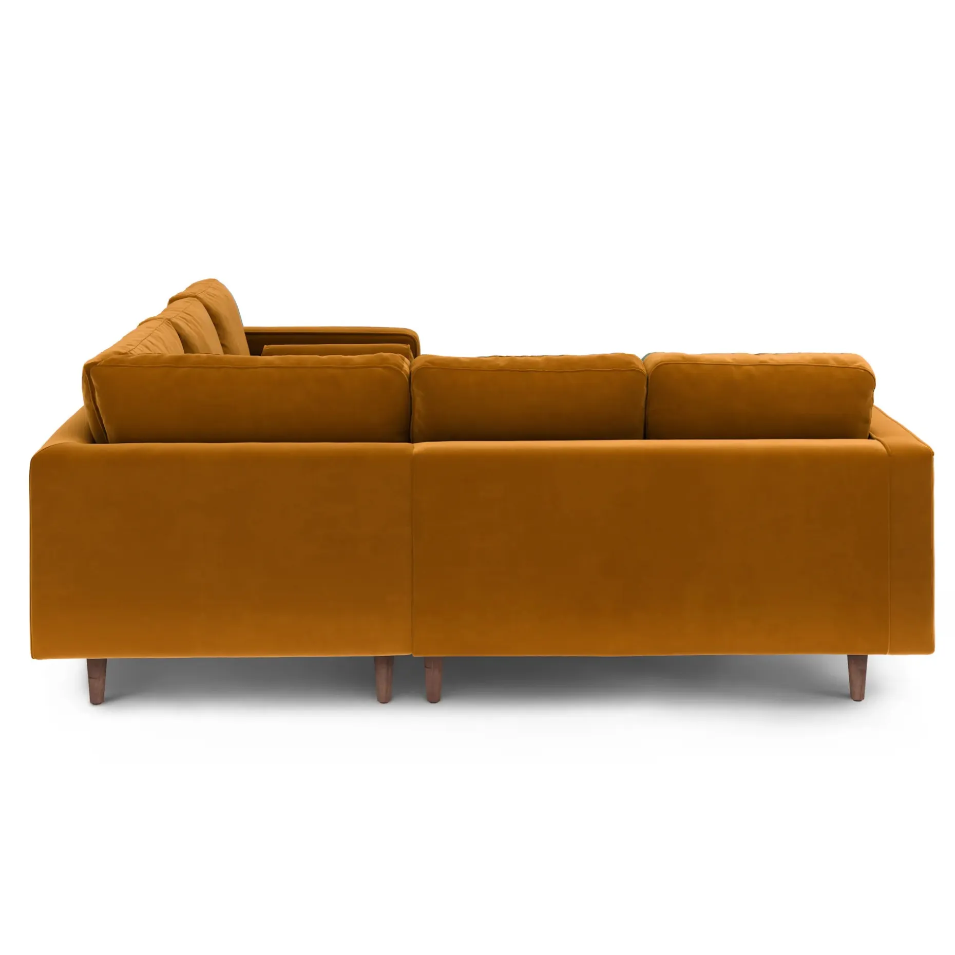 Sven 91" Tufted Velvet Corner Sectional - Plush Pacific Ginger