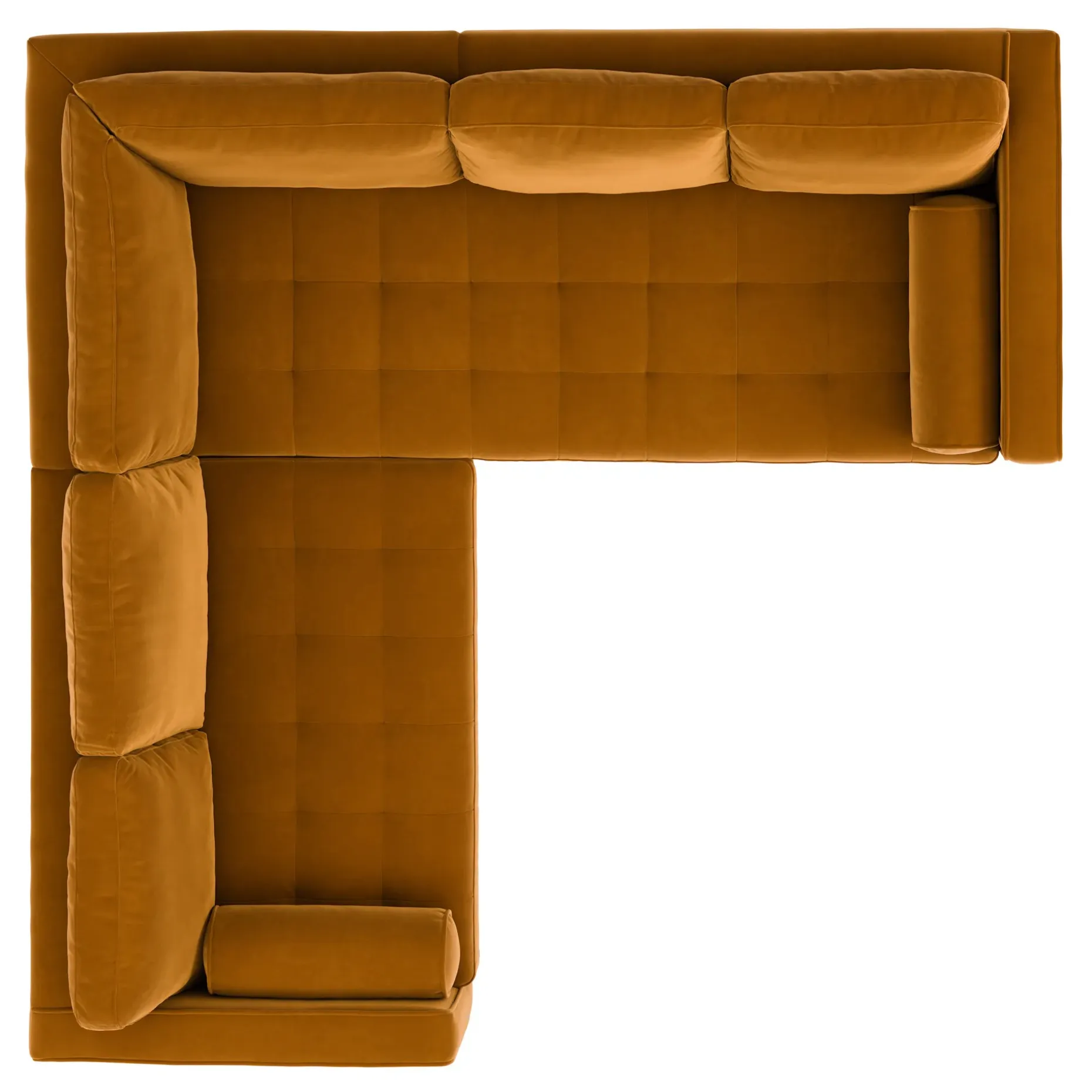 Sven 91" Tufted Velvet Corner Sectional - Plush Pacific Ginger