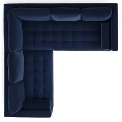 Sven 91" Tufted Velvet Corner Sectional - Plush Cascadia Blue
