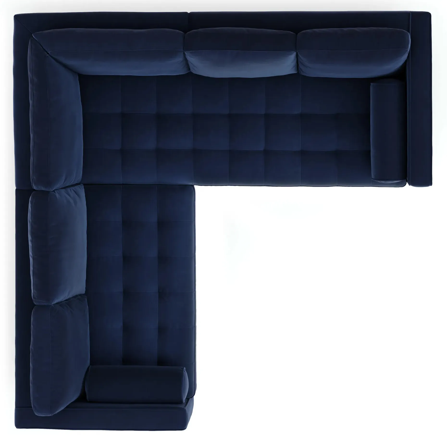Sven 91" Tufted Velvet Corner Sectional - Plush Cascadia Blue