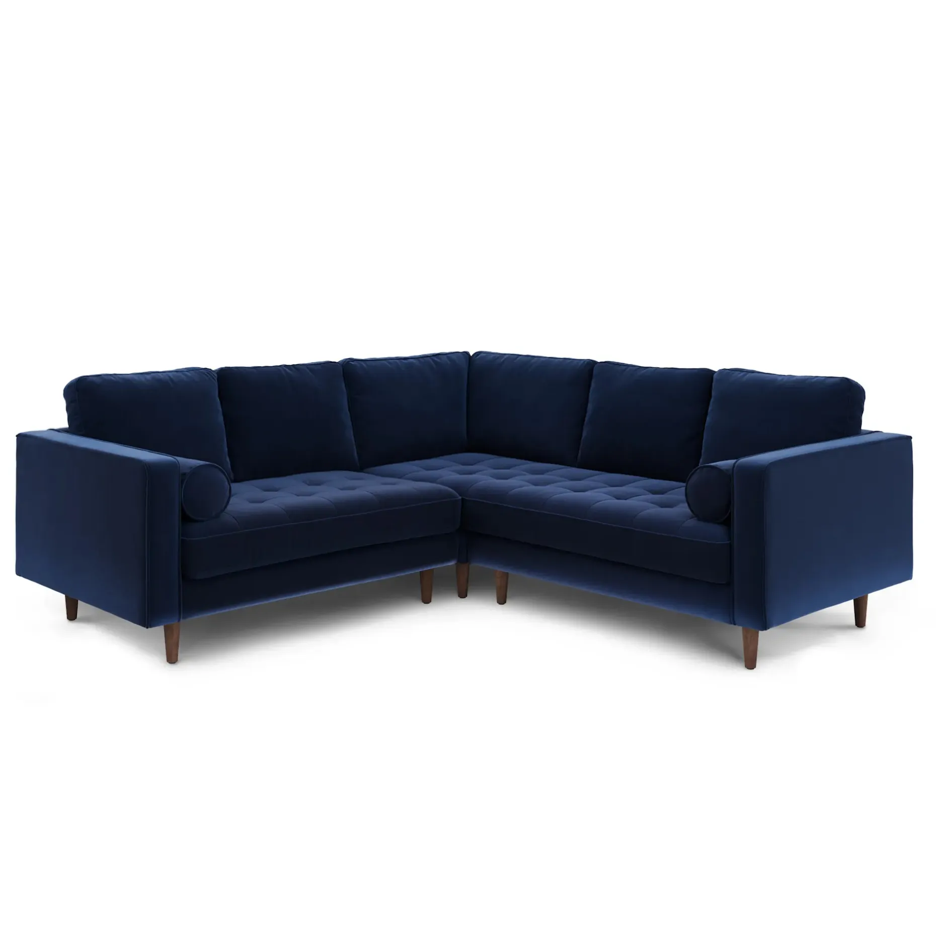 Sven 91" Tufted Velvet Corner Sectional - Plush Cascadia Blue