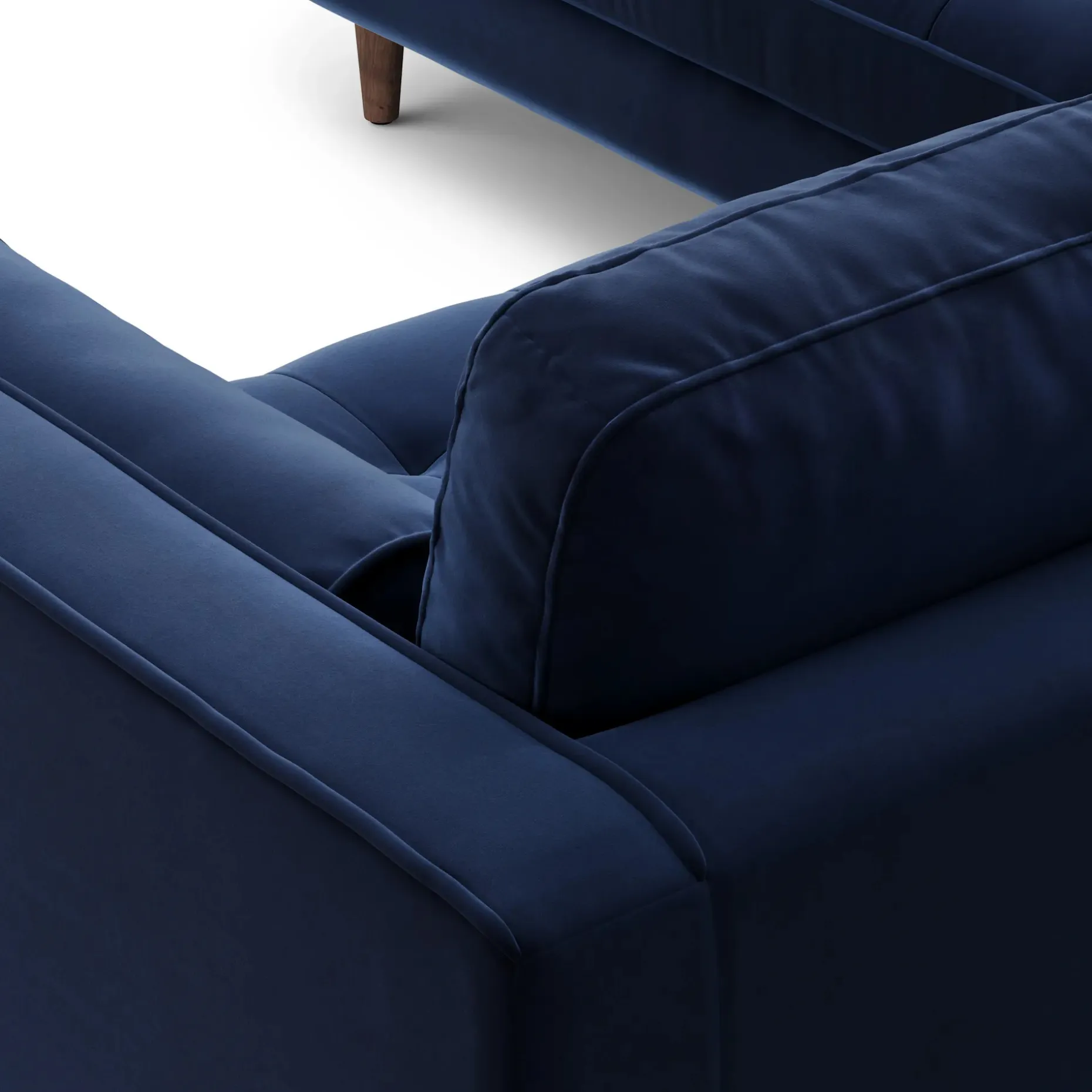 Sven 91" Tufted Velvet Corner Sectional - Plush Cascadia Blue