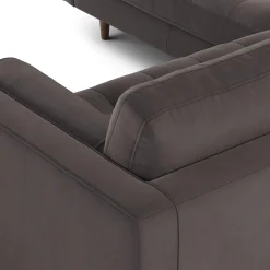 Sven 91" Tufted Velvet Corner Sectional - Hale Warm Gray