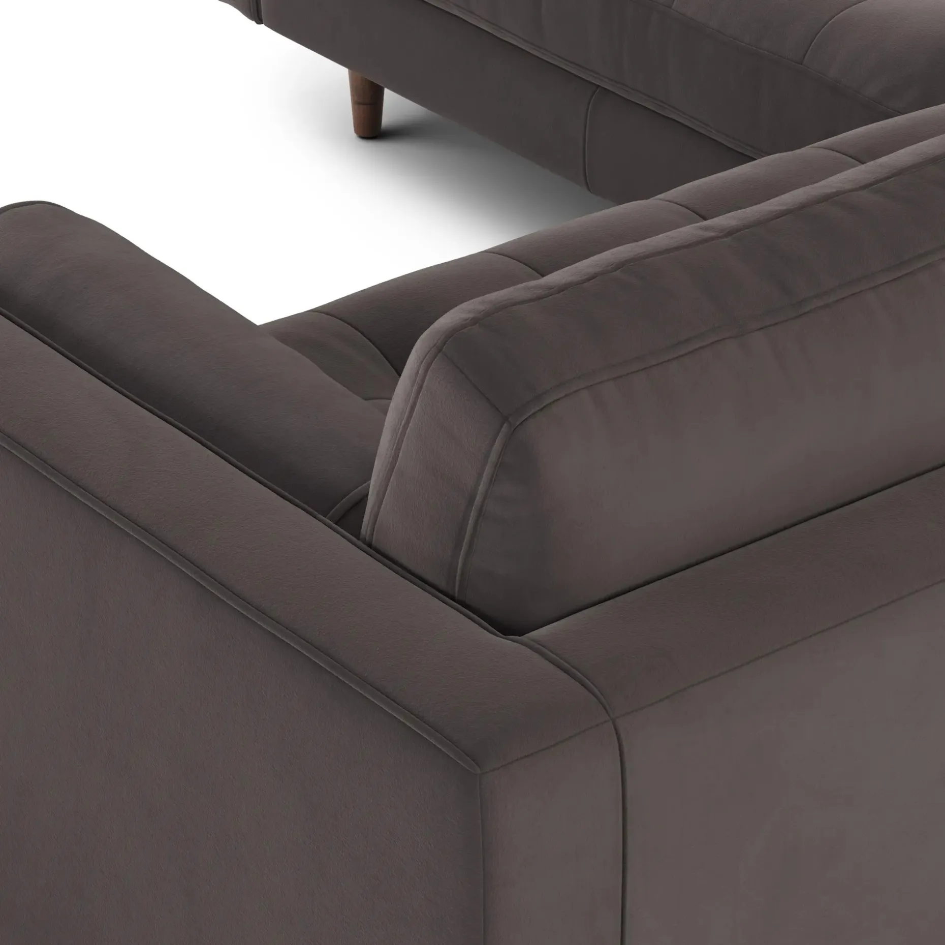 Sven 91" Tufted Velvet Corner Sectional - Hale Warm Gray