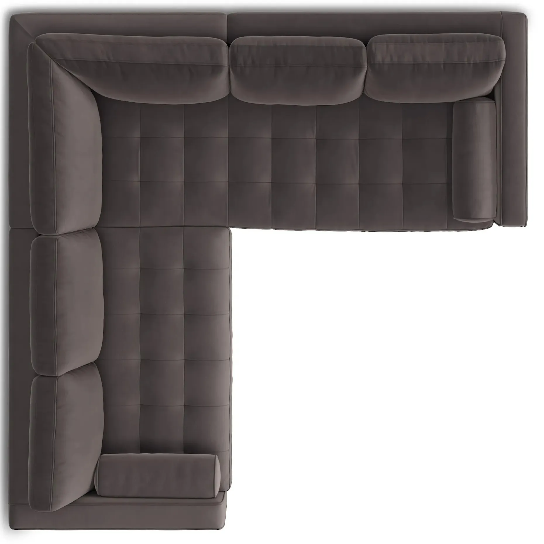 Sven 91" Tufted Velvet Corner Sectional - Hale Warm Gray
