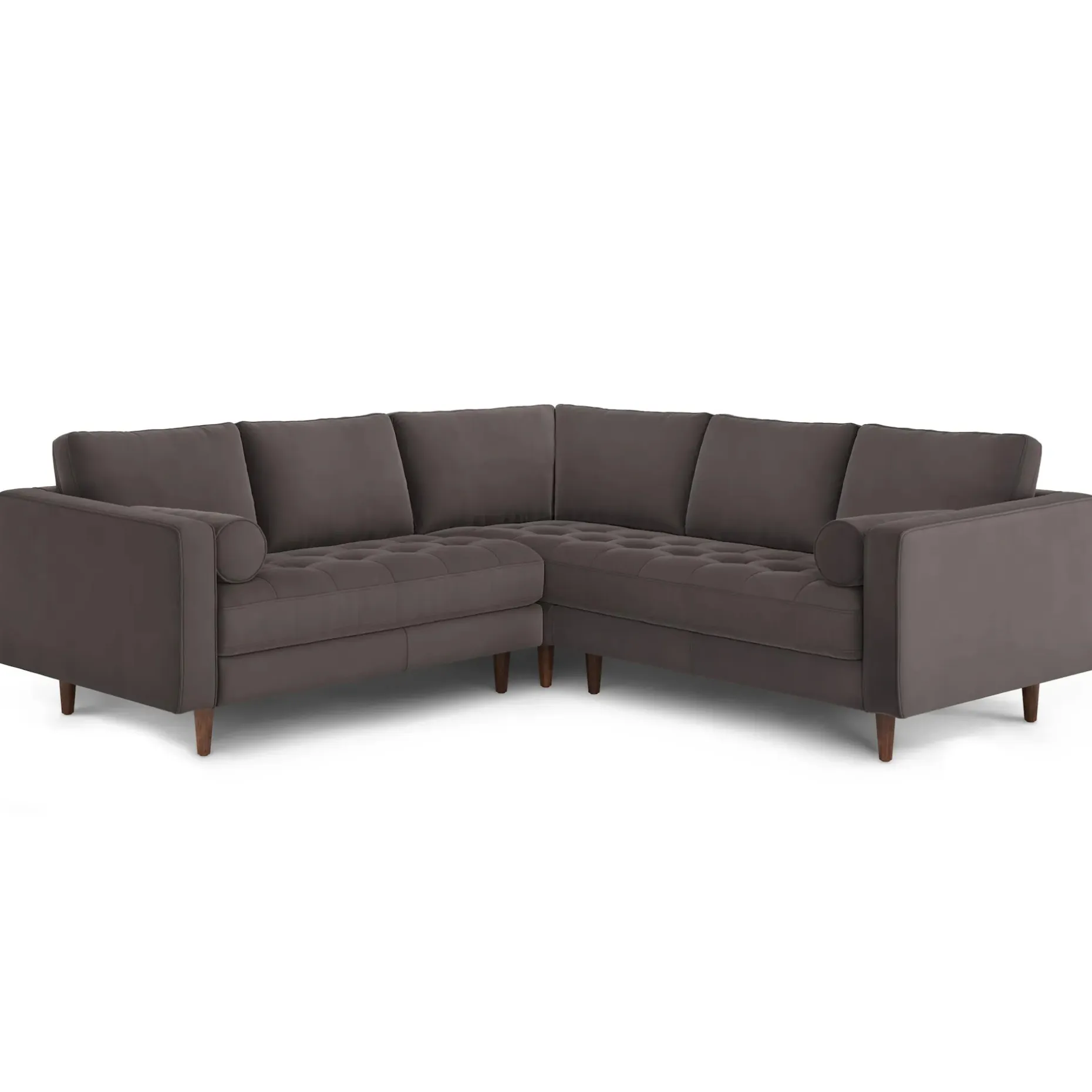 Sven 91" Tufted Velvet Corner Sectional - Hale Warm Gray