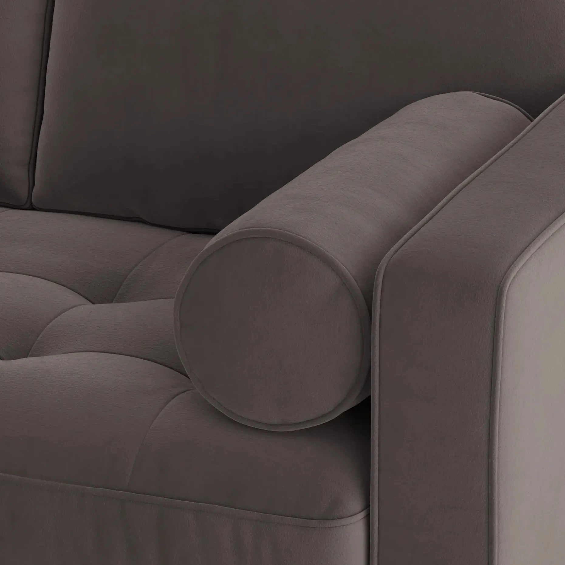 Sven 91" Tufted Velvet Corner Sectional - Hale Warm Gray