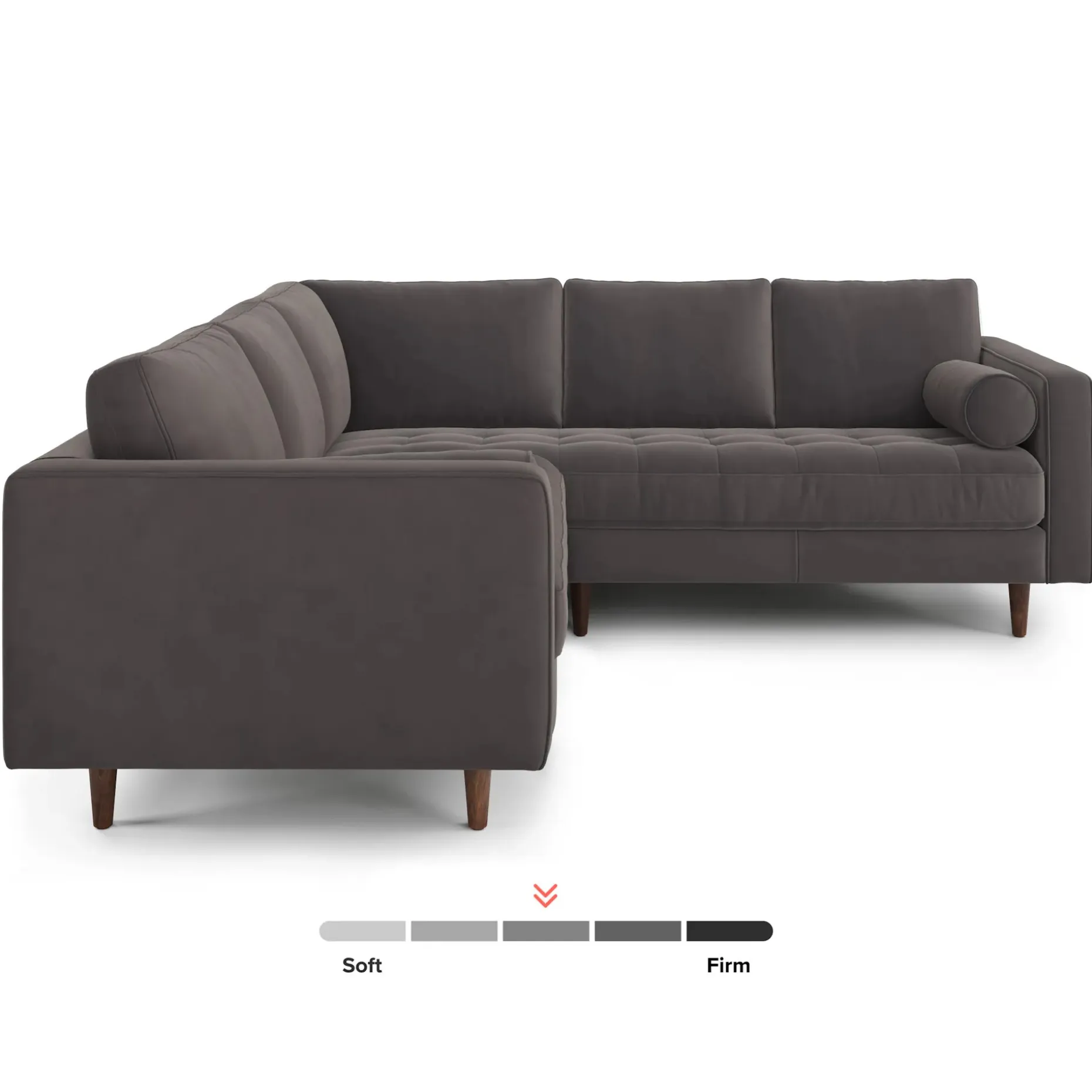 Sven 91" Tufted Velvet Corner Sectional - Hale Warm Gray