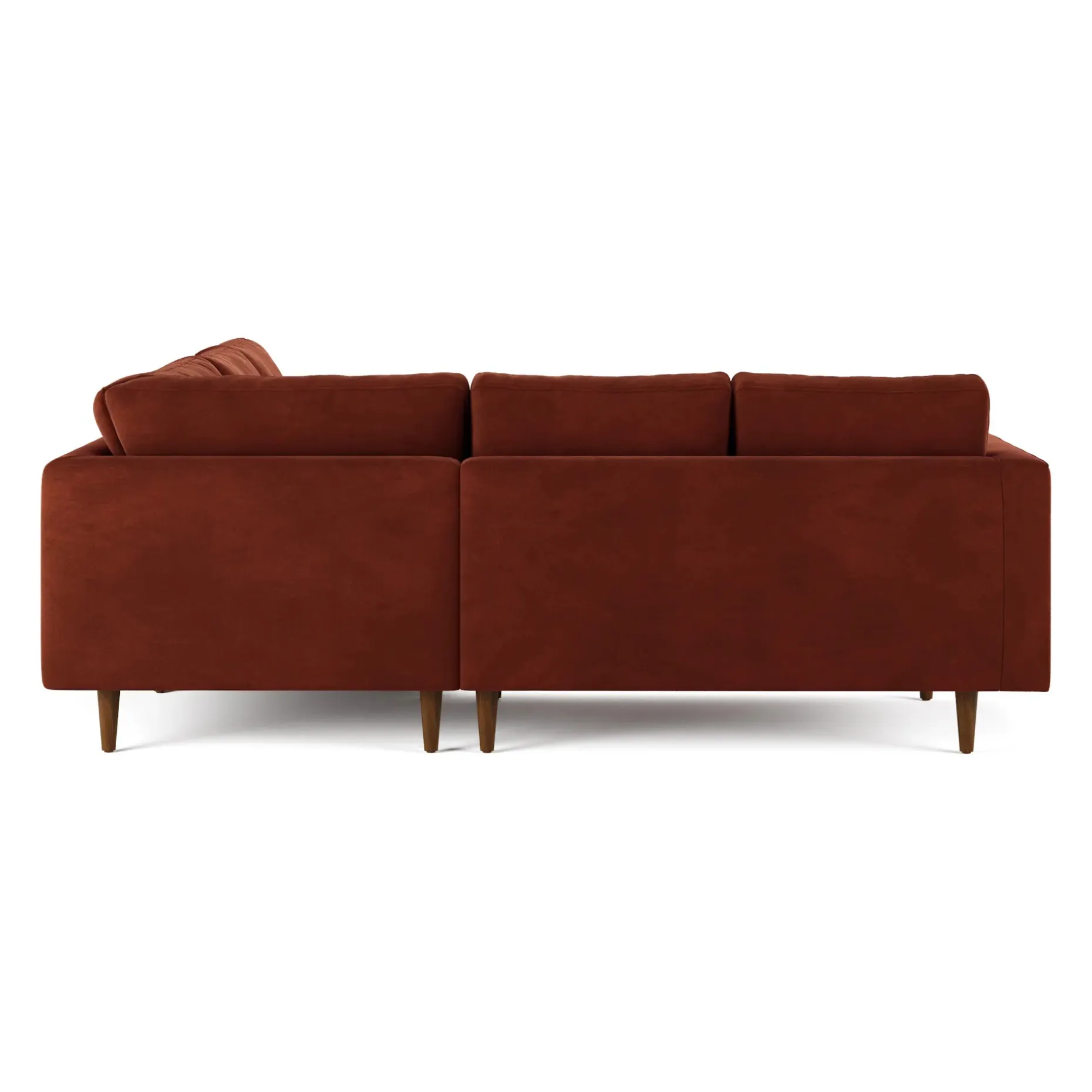 Sven 91" Tufted Velvet Corner Sectional - Hale Rust