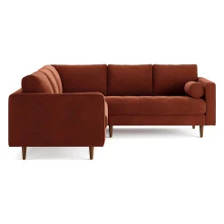 Sven 91" Tufted Velvet Corner Sectional - Hale Rust