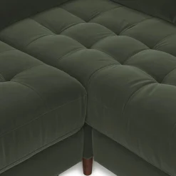 Sven 107" Tufted Velvet Corner Sectional - Plush Pacific Green