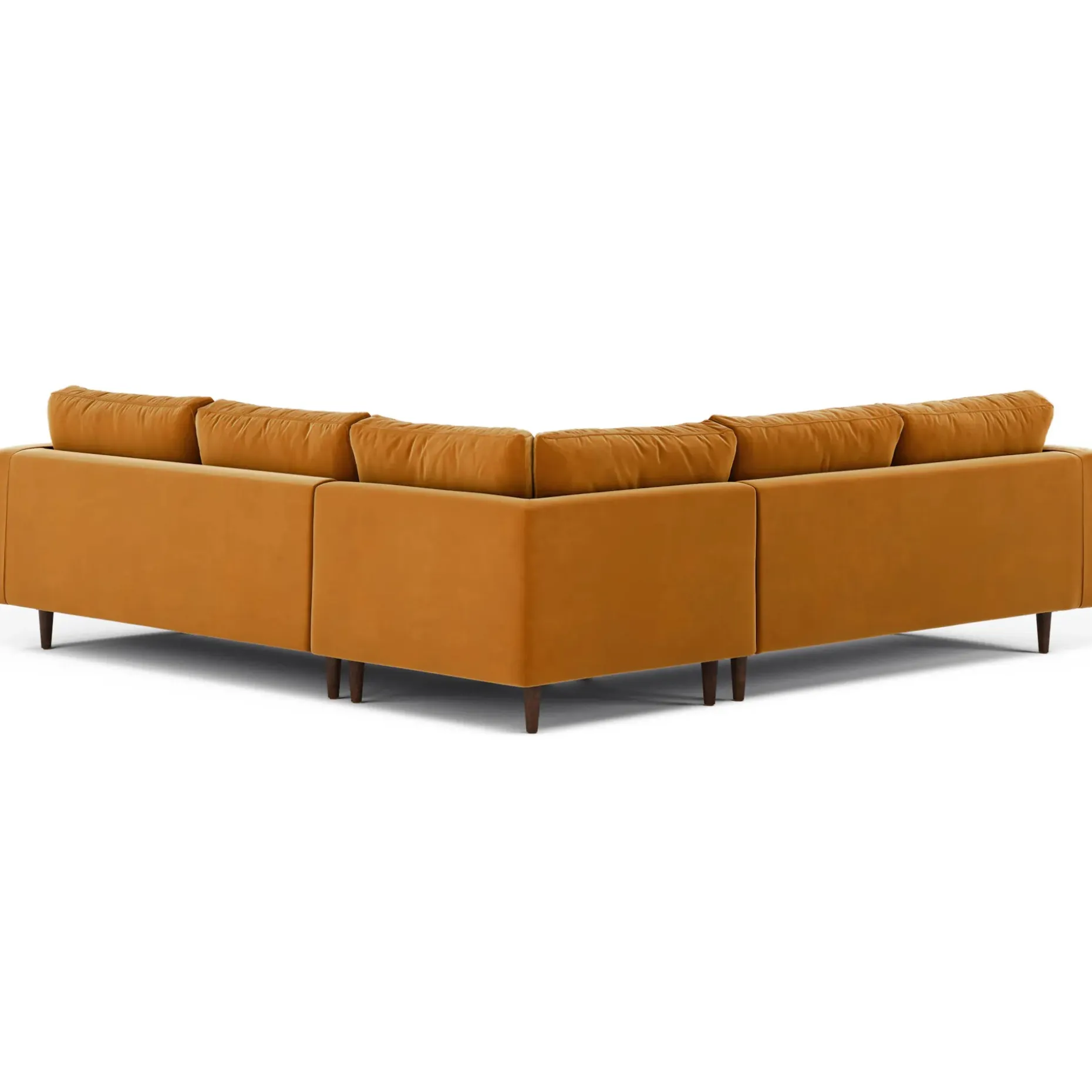 Sven 107" Tufted Velvet Corner Sectional - Plush Pacific Ginger