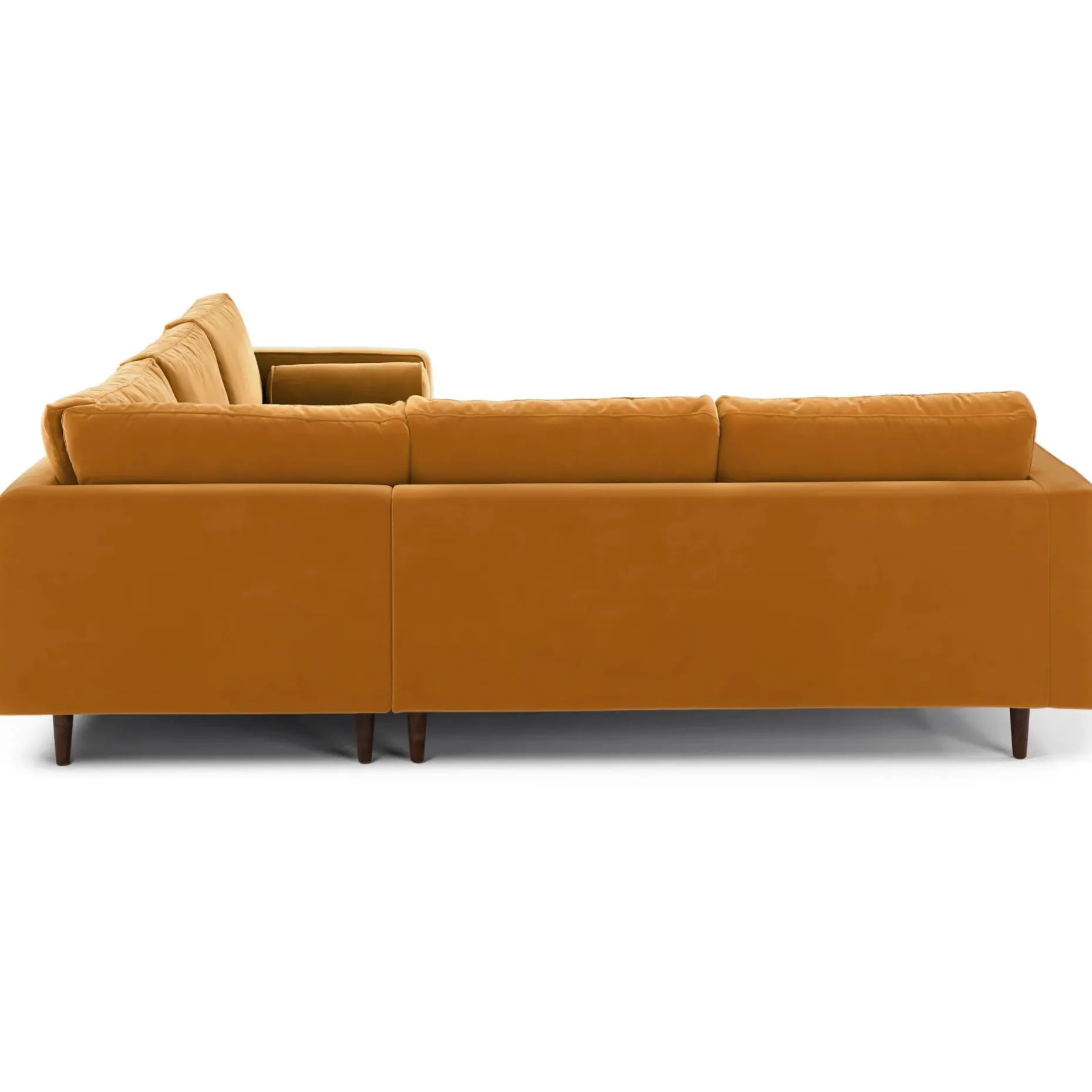 Sven 107" Tufted Velvet Corner Sectional - Plush Pacific Ginger
