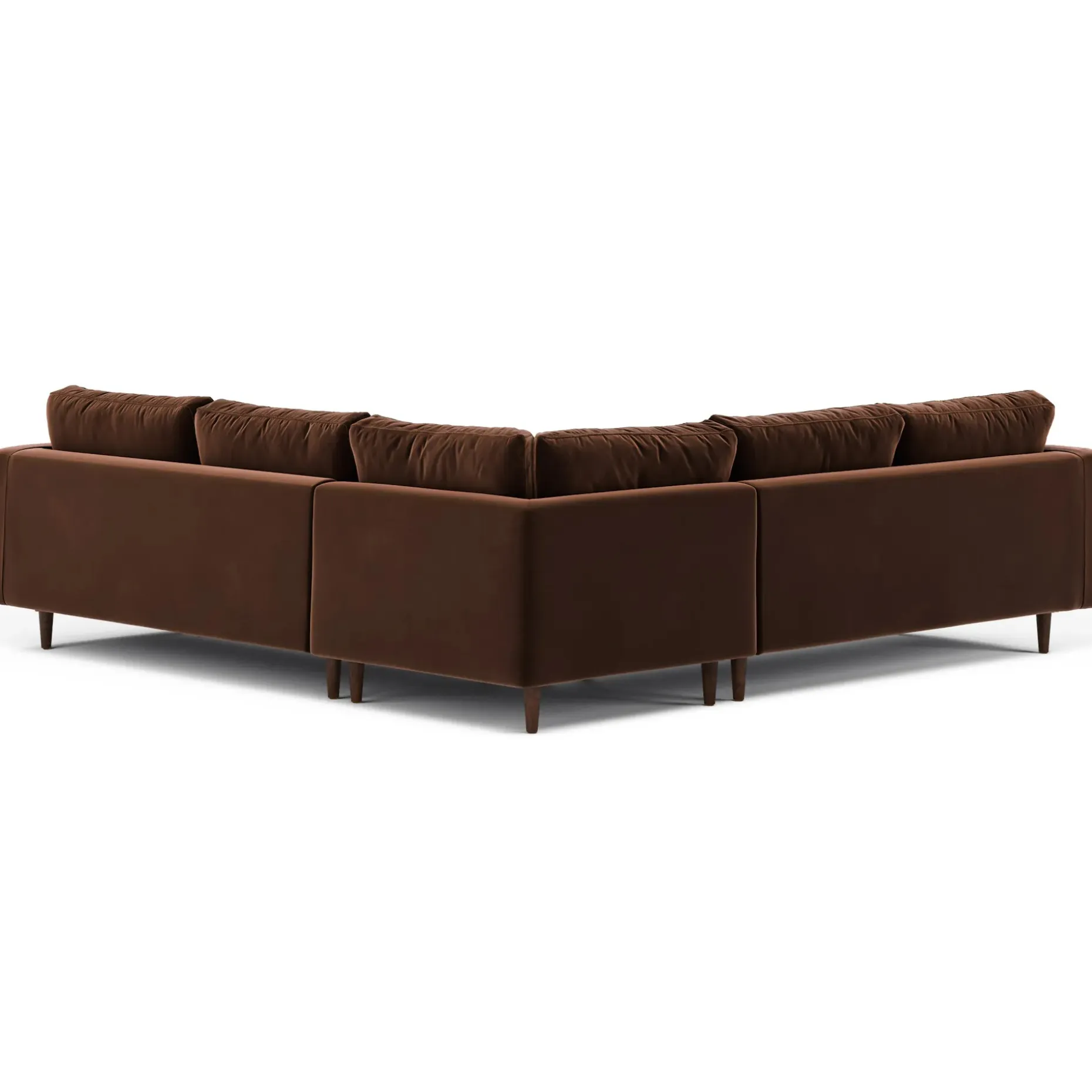 Sven 107" Tufted Velvet Corner Sectional - Plush Pacific Brown
